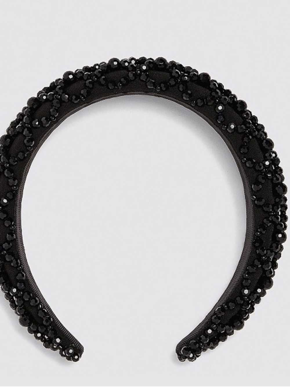 Zara Black Beaded Padded Headband